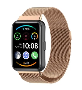 Huawei Watch Fit 2 Uyumlu Metal Mıknatıslı Kordon (Rose - Gold)