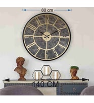 Markakanvas Siyah Metal Kasalı Mermer Desenli  Duvar Saati  ( Çap 50 cm -Çap 80 cm ) (Siyah)