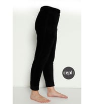 Cepli Lüx Pofuduk Polar Kışlık Pijama Altı pofcepli (Siyah)