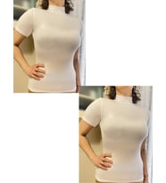 Kadın Kısa Kol Yarım Balıkçı Boğazlı Body 2 Adet (Beyaz)