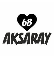 Kalpli 68 Aksaray Araba Sticker siyah 20x15 CM (Siyah)
