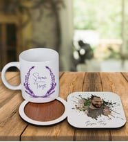 Kişiye Özel Tasarım Kupa Bardak Ve Fotoğraflı Ahşap Bardak Altlığı 99137 (Yeşil)