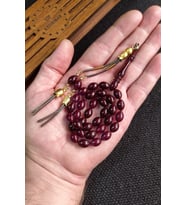 7*11 mm Kesme Turuncu Sıkma Kehribar Tesbih Kişiselleştirilebilir İsme Özel Hediye Tespih (Altın)