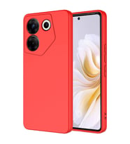 Tecno Camon 20 Pro 5G Kılıf Kamera Korumalı iÇi Süet Dokulu Lansman Tipi Silikon (Kırmızı)