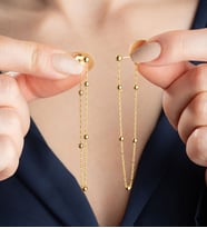 925 Ayar Gümüş Zincirli Toplu Küpe (Gold)