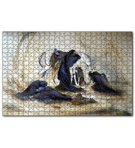 Cakapuzzle Yağlı Boya Kerbela Ağıt Resmi  Puzzle Yapboz MDF (Ahşap) (255 Parça)