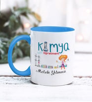 Kimya Öğretmeni Tasarımlı Kişiye Özel Kupa Bardak (Mavi)