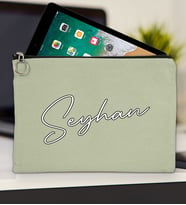BK Gift Kişiye Özel İsimli-6 Tablet Çantası 30x21cm(12 Renk Seçeneği), Ipad Çantası, Baskılı Tablet Kılıfı (Mint Yeşili)