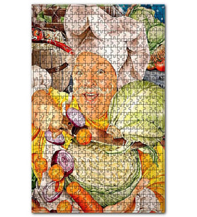 Cakapuzzle Aşçı Ve Sebze Yemeği Görseli Puzzle Yapboz MDF (Ahşap) (1000 Parça)