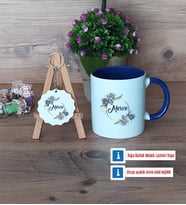 İsme Özel Doğum Günü Hediyesi Kupa Bardak Kırmızı ve Ahşap Anahtarlık Hediye (Model 2)