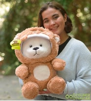 70 Cm Uykumcuk Gold Kapüşonlu Peluş Ayı (Kahverengi)