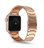 Apple Watch 44mm Uyumlu Kordon KRD-48 Metal Kordon (Rose)