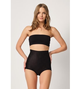 Emay 2842 Bayan Yüksek Bel Lazer Kesim Slip Korse (Siyah)