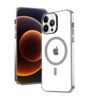 Ally iPhone 13 Pro 6.1inç Magsafe Uyumlu Renkli Kenar Silikon Kılıf (Gümüş)