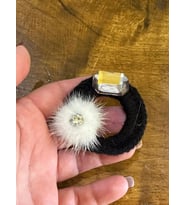 ÇAP 6 CM TÜĞLÜ TAŞLI TASARIM BROŞ YAKA İĞNESİ TÜRBAN AKSESUARI (Beyaz)