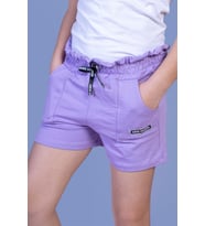 Toontoy Kız Çocuk Beli Lastikli İki Yanı Cepli Şort (Lila)