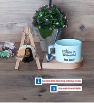 Matematik Mühendisi Kupa Bardak Beyaz ve Fotoğraflı Ahşap Anahtarlık Hediye (Model 8)