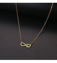 Kişiye Özel 925 Ayar Gümüş Sonsuzluk Love Kolye (Gold)
