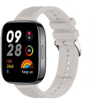 Sneezy Xiaomi Redmi Watch 3 Active İle Uyumlu Dikiş Desenli Dokuma Silikon Kordon (Günışığı)