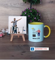 Babalar Günü Hediyesi Fotoğraflı Dekoratif Taş, Kupa Bardak Beyaz Hediye Babaya Doğum Günü Hediyesi (Model 7)