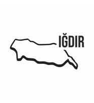 Iğdır Harita Araba Sticker siyah 17x9 CM (Siyah)