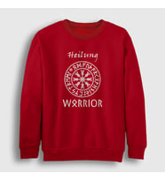 Presmono Unisex Beyaz Warrior Heilung Sweatshirt 415079tt (Kırmızı)