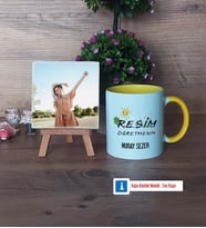 Resim Öğretmeni Fotoğraflı Dekoratif Taş, Kupa Bardak Beyaz Hediye (Model 7)