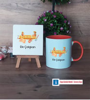 Arkeolog Dekoratif Taş, Kupa Bardak Kırmızı Hediye (Model 12)