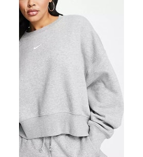 Nike Sportswear Essantial Collection Oversize Kesim Siyah Kadın Sweatshrit (Gri)