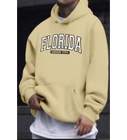 Florida Baskılı Oversize Sweatshirt (Bej)