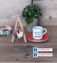 Laboratuvar Teknikeri Türk Kahvesi Fincanı Ahşap Altlıklı ve Fotoğraflı Ahşap Anahtarlık Hediye (Model 8)