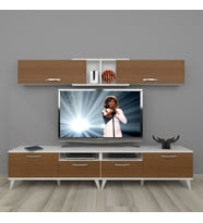 Decoraktiv Eko 5220 Mdf Retro Tv Ünitesi Tv Sehpası (Beyaz - Ceviz)