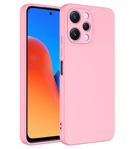 Xiaomi Redmi 12 Kılıf Lansman Tasarım İç Yüzeyi Kadife Silikon (Pembe)