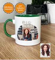 Kişiye Özel Karikatürlü Patron Hediye Kupa Bardak Big Boss Kadın Patrona Doğum Günü Hediyesi (Yeşil)
