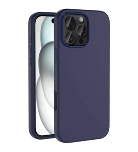iPhone 16 Pro Kılıf Magsafe Şarj Özellikli Sıvı Teknolojili Silinebilir Sert Kivi Kılıf (Lacivert)