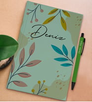 BK Gift Kişiye Özel İsimli Su Yeşili Sert Kapaklı Defter ve Tükenmez Kalem Seti, Arkadaşa Hediye, Yeni İş Hediyesi, Doğum Günü Hediyesi (Model 10)