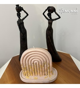 Doğal Soya Wax Altın Varaklı Gökkuşağı Mum (Vizon)