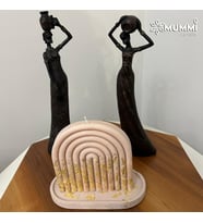 Doğal Soya Wax Altın Varaklı Gökkuşağı Mum (Vizon)