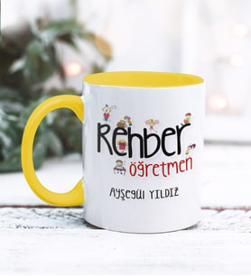 Rehber Öğretmeni Tasarımlı Kişiye Özel Kupa Bardak (Sarı)