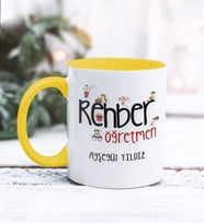 Rehber Öğretmeni Tasarımlı Kişiye Özel Kupa Bardak (Sarı)