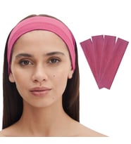 4'lü Spor Kadın Erkek Saç Bantları, Elastik Kaymaz İnce Ter Emici Esnek Genç Saç Bandı Bandana, Kadın Makyaj Yüz Yıkama Koşu Dans Fitness Yoga Pilates Bisiklet İçin Saç Bandı Taç, Kadın & Erkek Pamuk Atletik Egzersiz Ter Bandı Düz Renk Kafa Bandı (Pembe M