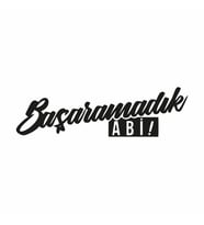 Başaramadık Abi Araba Sticker siyah 16x5 CM (Siyah-Siyah)