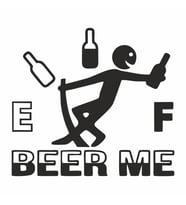 Beer Me Sticker siyah 15x15 CM (Siyah-Siyah)