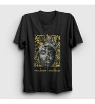 Presmono Unisex Haki Biggie Smalls Tupac Shakur T-Shirt 45661tt (Siyah)