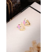 ENCİLİ SİLVER 925 Ayar Gümüş Fil Model Çocuk J Küpe (Gold)