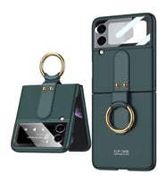 Galaxy Z Flip 3 Kılıf Zore Flip Ring Kıpta Kılıf (Koyu Yeşil)