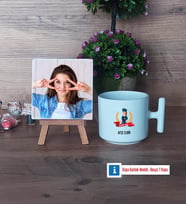 Kadın Polis Fotoğraflı Dekoratif Taş, Kupa Bardak Beyaz Hediye (Model 12)