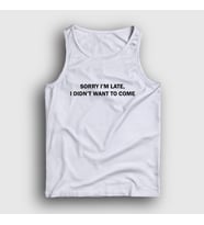 Presmono Unisex Sarı Sorry I M Late Atlet 412817tt (Beyaz)