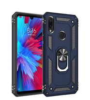 Microsonic Xiaomi Redmi Note 7 Pro Kılıf Military Ring Holder (Lacivert)
