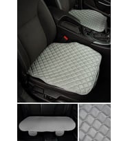 RENAULT MEGANE-3 Uyumlu Şark Serisi 3 Parça Deri Cepli Oto Minder Seti (Gri)
